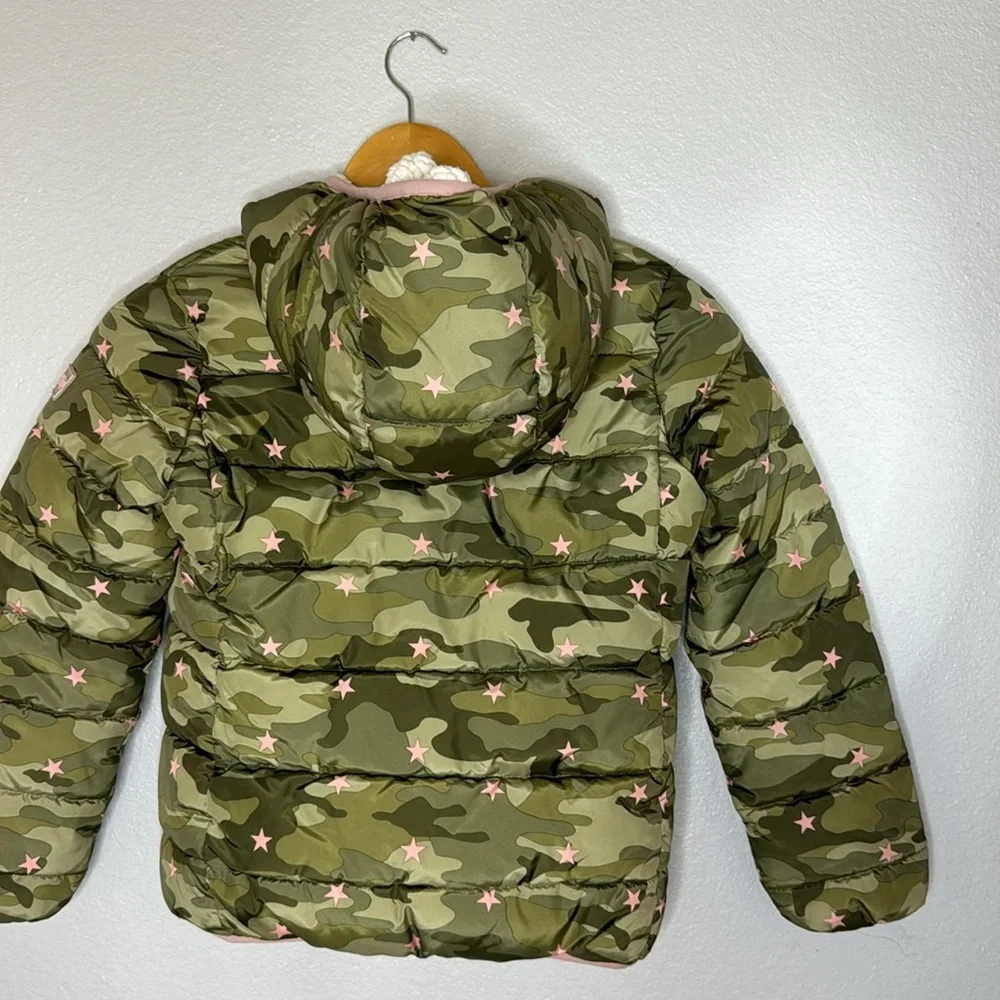GAP Kids Camo Puffer Zip Up Jacket Size M
